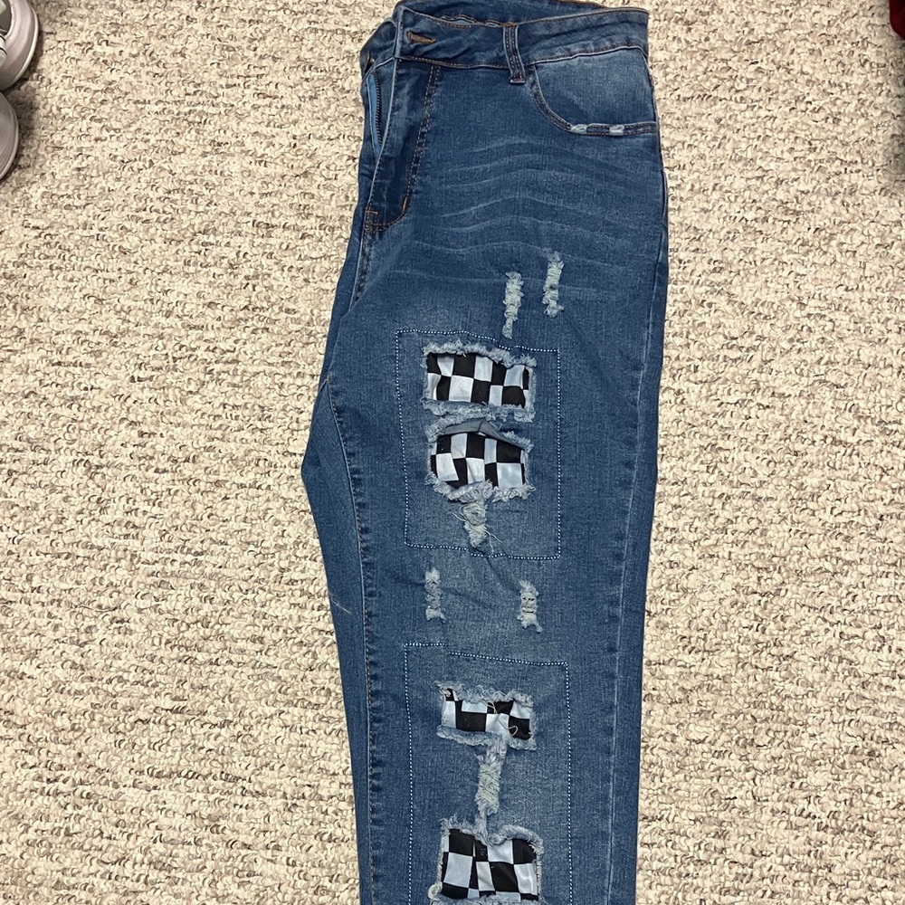 Blue Distressed Women Jeans wore once